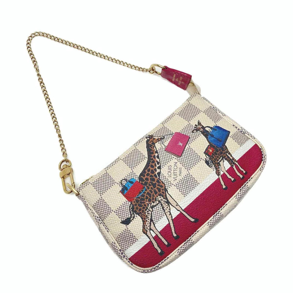 LOUIS VUITTON Damier Azur White Pochette Accessoires Accessory Clutch